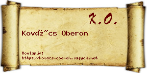 Kovács Oberon névjegykártya